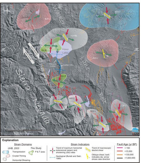 Seismotectonic analysis of Mono Basin region.