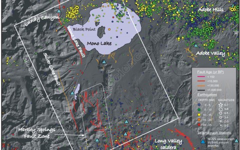 Earthquakes used in seismotectonic analysis of Mono Basin